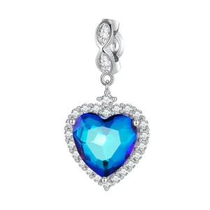 Charm a forma di cuore blu stile Pandora - BSC775 (immagine per) Charm a forma di cuore blu stile Pandora - BSC775