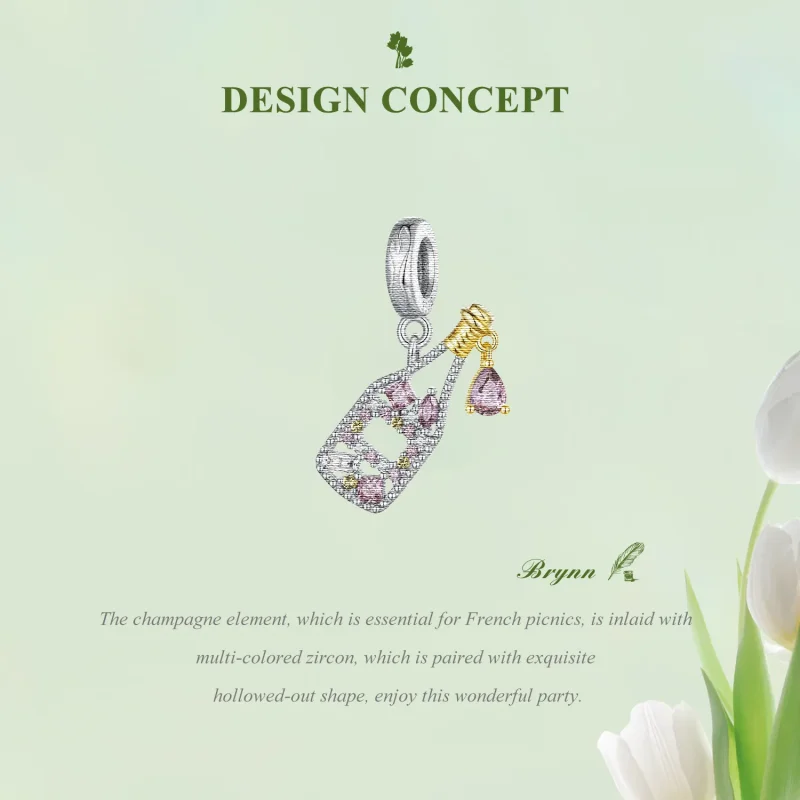 (immagine per) Charm Pandora stile Champagne - BSC863 - Visualizza 4