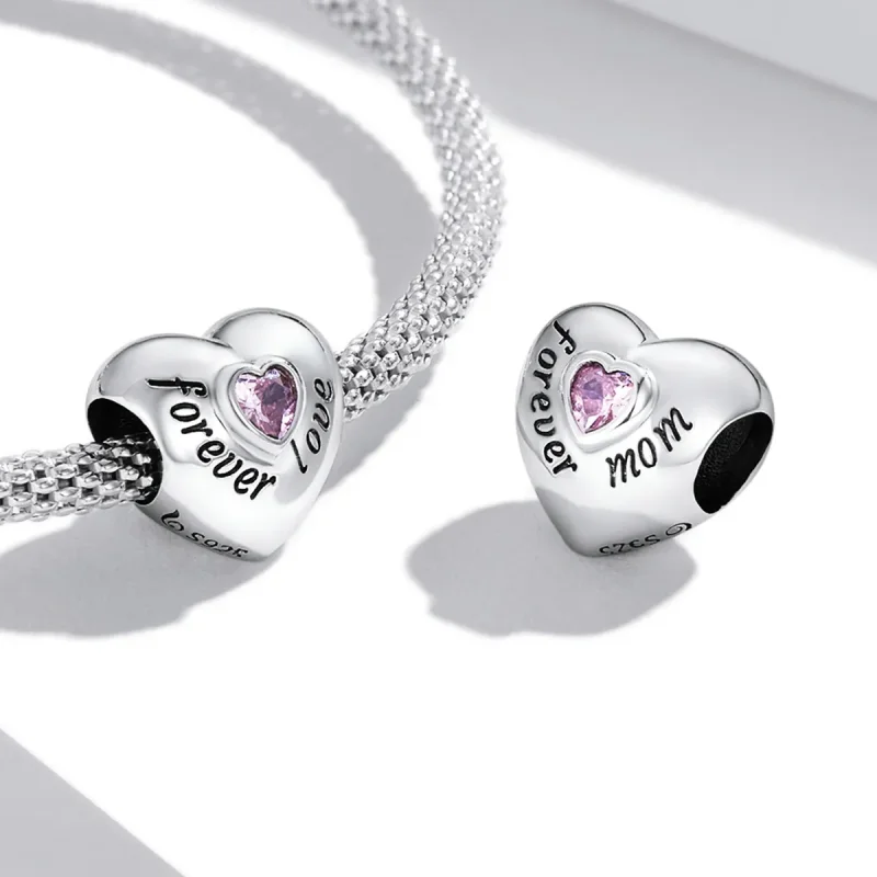 (immagine per) Charm Pandora stile 'Forever Mom' - BSC562-PK - Visualizza 4