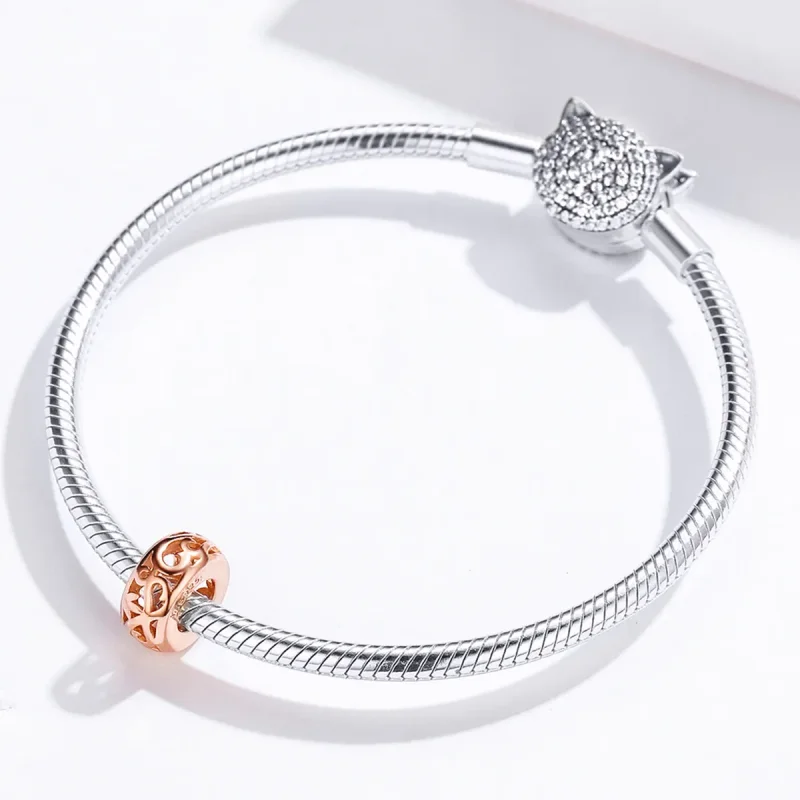 (immagine per) Charm Spacer in stile Pandora color oro rosa - SCC716-C - Visualizza 4