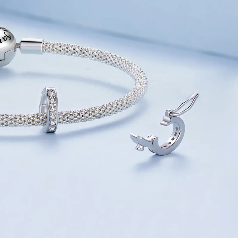 (immagine per) Charm Spacer Scintillante Trasparente Stile Pandora - BSC886 - Visualizza 4