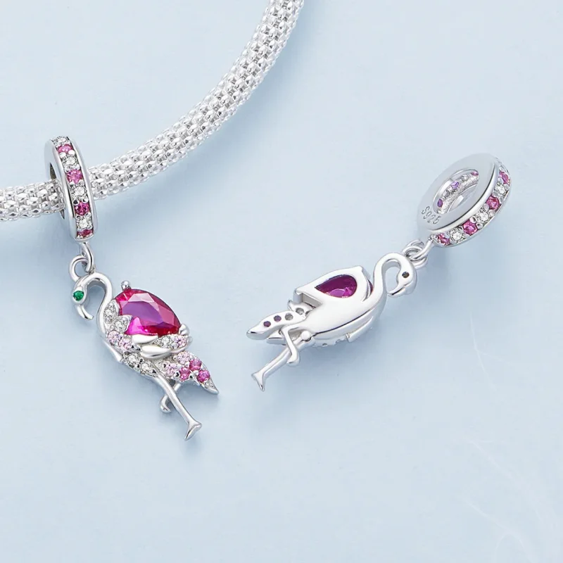 (immagine per) Charm stile Pandora con fenicottero - BSC833 - Visualizza 4