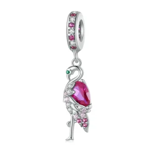 Charm stile Pandora con fenicottero - BSC833 (immagine per) Charm stile Pandora con fenicottero - BSC833