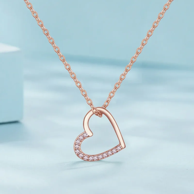 (immagine per) Collana a cuore in stile Pandora color oro rosa - SCN347-C - Visualizza 2