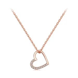 (immagine per) Collana a cuore in stile Pandora color oro rosa - SCN347-C