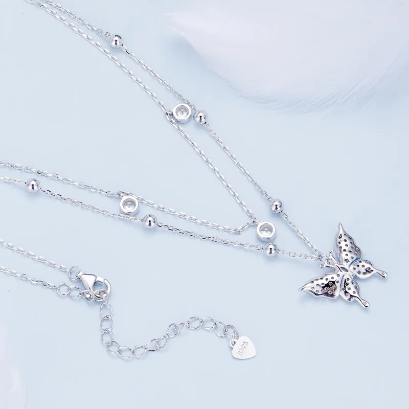 (immagine per) Collana a doppia catena di stile Pandora - BSN308 - Visualizza 4