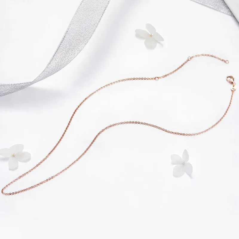 (immagine per) Collana in stile Pandora color oro rosa - SCA014-45 - Visualizza 2