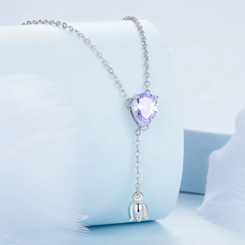 (immagine per) Collana in stile Pandora con ametista - BSN271 - Visualizza 2