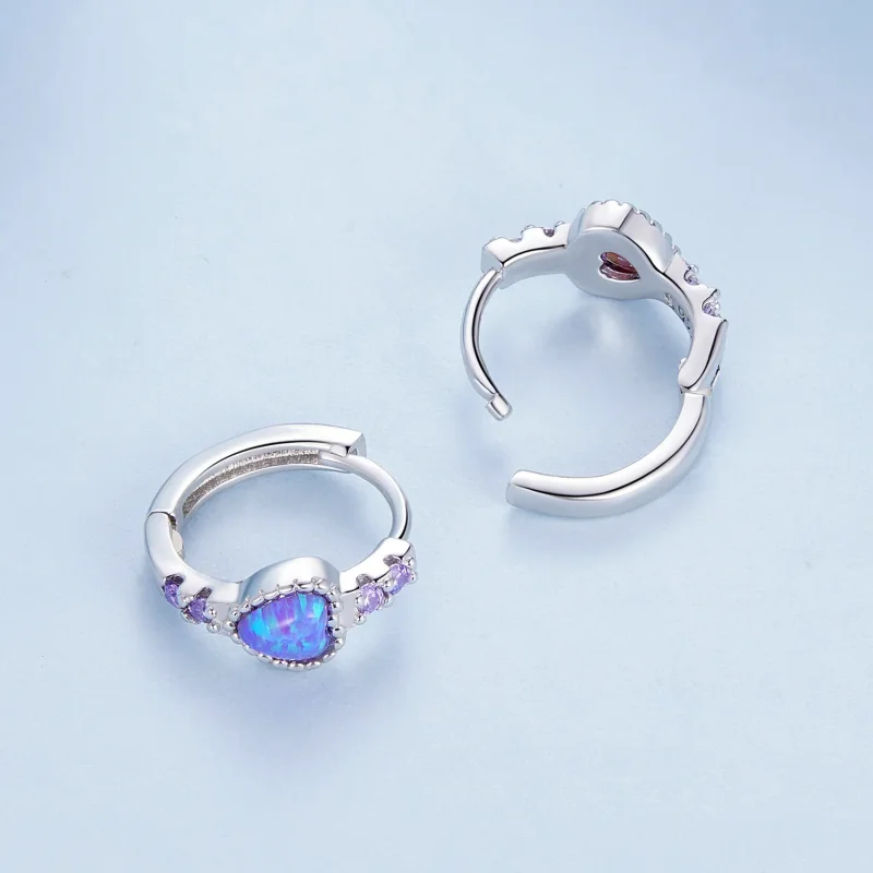 (immagine per) Orecchini a cerchio Pandora Style a forma di cuore - BSE865 - Visualizza 4