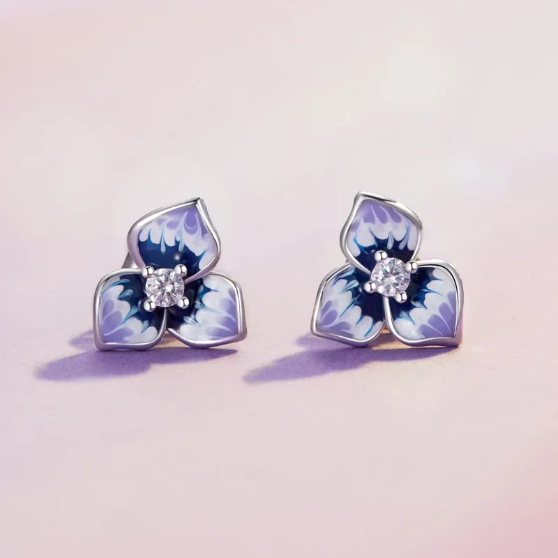 (immagine per) Orecchini a forma di pensiero stile Pandora - BSE860 - Visualizza 2