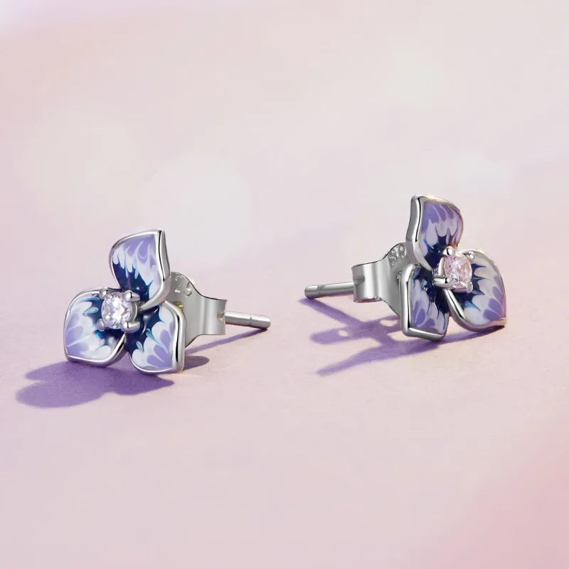 (immagine per) Orecchini a forma di pensiero stile Pandora - BSE860 - Visualizza 3