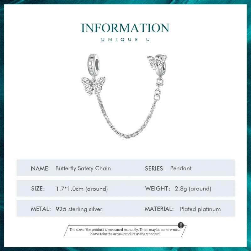 (immagine per) Pandora Stile Catena di Sicurezza Farfalla - BSC801 - Visualizza 4