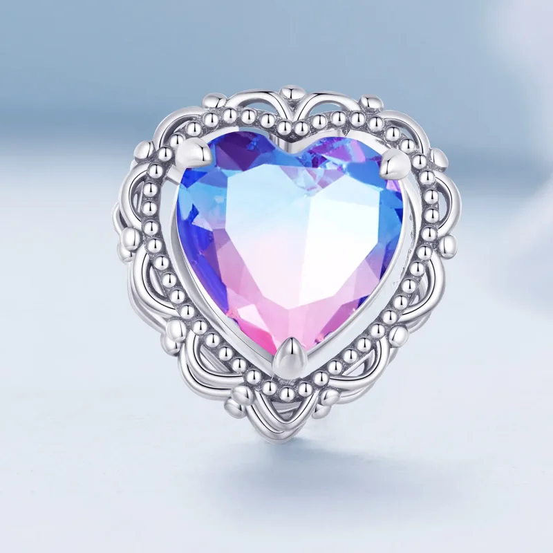 (immagine per) Stile Pandora Per sempre il mio amore Ciondolo Cuore a colori sfumati - BSC830 - Visualizza 2