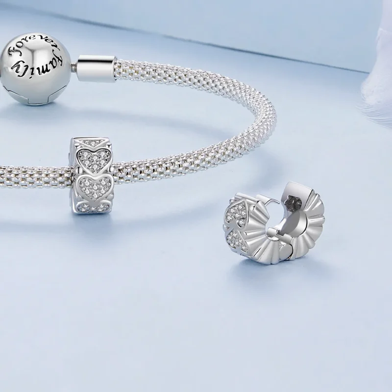 (immagine per) Stile Pandora Spacer a forma di cuore - BSC885 - Visualizza 4