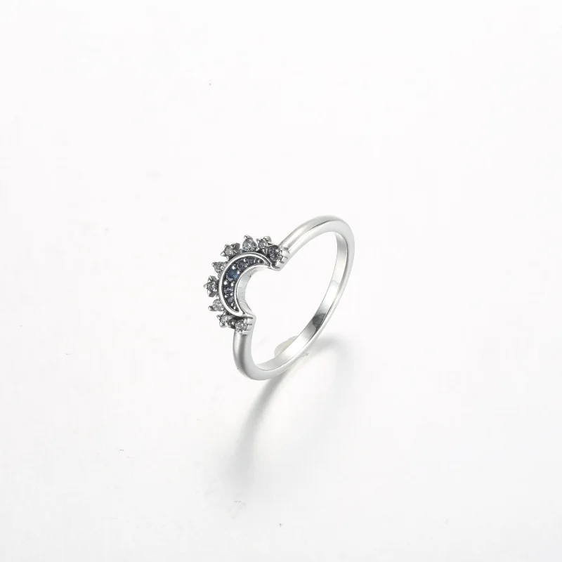 (immagine per) Anello Pandora Celestial Blue Sparkling Moon - 192675C01 - Visualizza 2