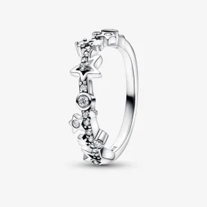 Anello Pandora Milky Way in argento sterling con zirconi cubici trasparenti - 192586C01 (immagine per) Anello Pandora Milky Way in argento sterling con zirconi cubici trasparenti - 192586C01