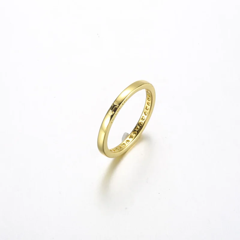 (immagine per) Anello Pandora placcato in oro 14k con messaggio d'amore - 162613C00 - Visualizza 6