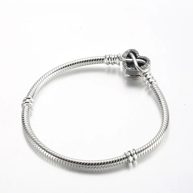 (immagine per) Braccialetto a catena a serpente con chiusura a cuore a infinito sparkling Pando - Visualizza 2