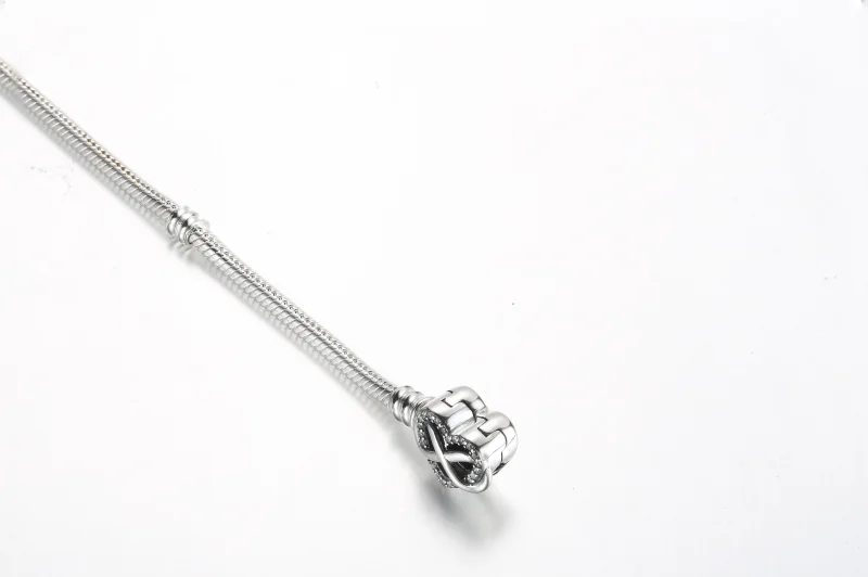 (immagine per) Braccialetto a catena a serpente con chiusura a cuore a infinito sparkling Pando - Visualizza 4
