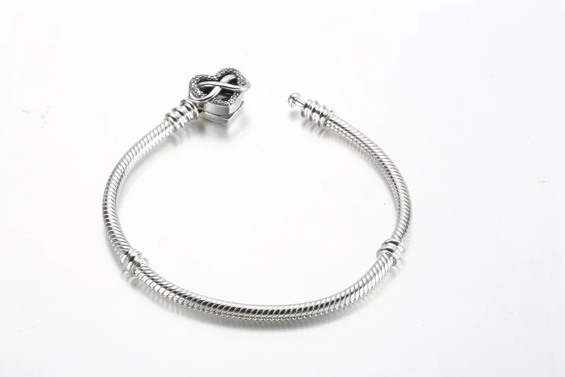 (immagine per) Braccialetto a catena a serpente con chiusura a cuore a infinito sparkling Pando - Visualizza 5