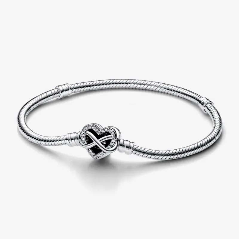 (immagine per) Braccialetto a catena a serpente con chiusura a cuore a infinito sparkling Pandora Moments - 592645C01