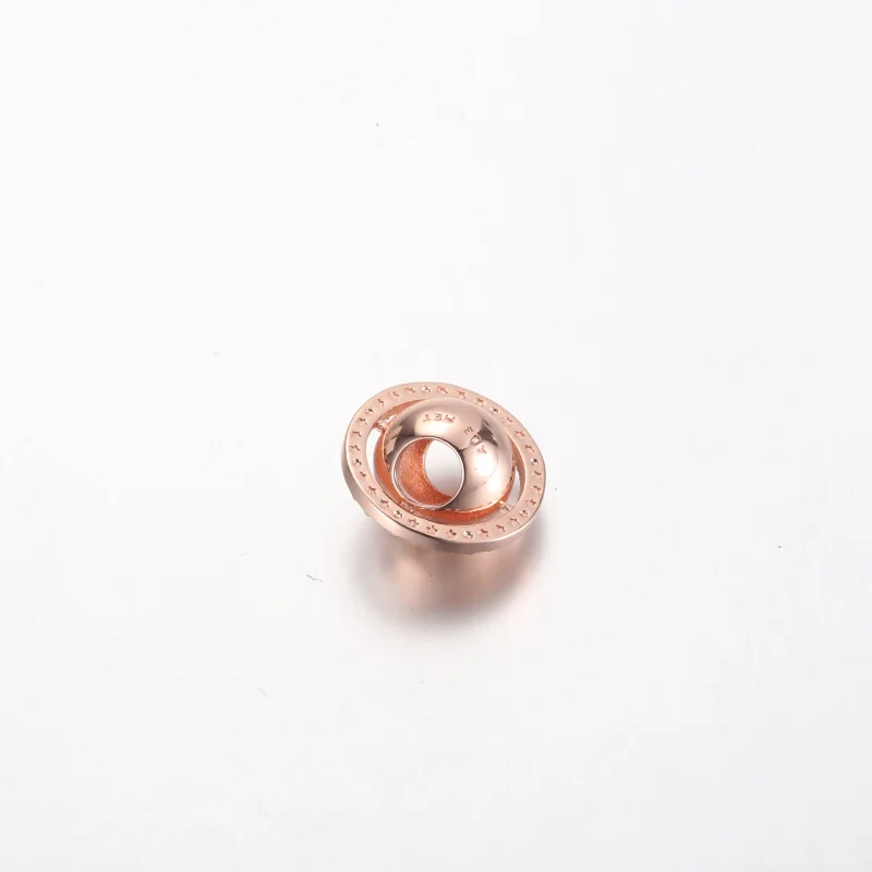(immagine per) Charm in oro rosa placcato in 14k con zirconi cubici trasparenti - Pianeta Satur - Visualizza 5