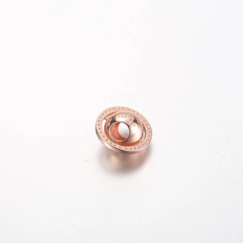 (immagine per) Charm in oro rosa placcato in 14k con zirconi cubici trasparenti - Pianeta Satur - Visualizza 6