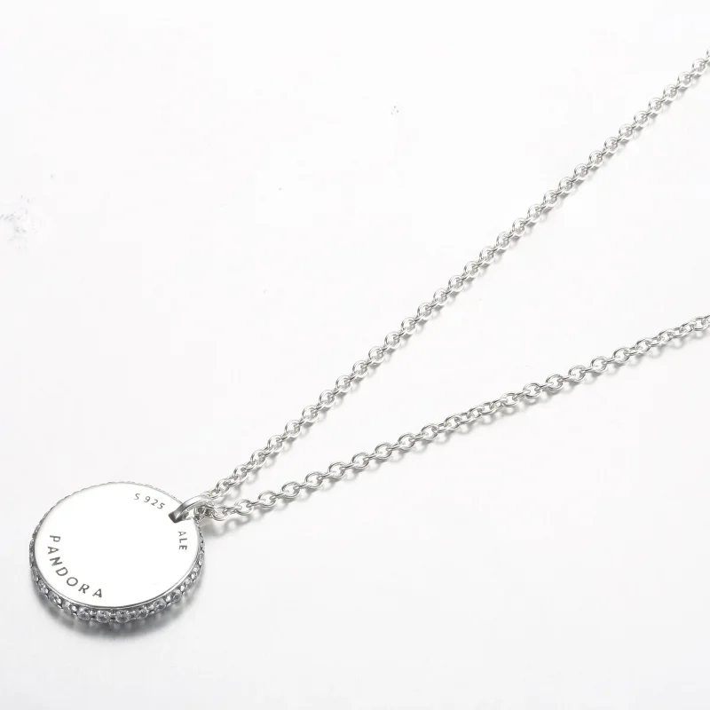(immagine per) Collana con ciondolo rotondo Pandora Timeless Pavé - 392632C01-45 - Visualizza 4
