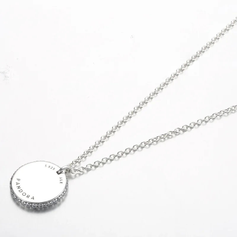 (immagine per) Collana con ciondolo rotondo Pandora Timeless Pavé - 392632C01-45 - Visualizza 5