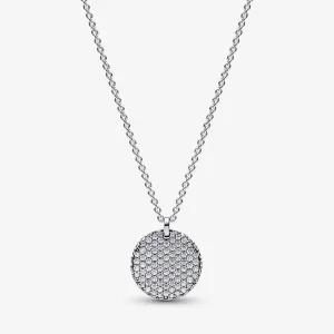 (immagine per) Collana con ciondolo rotondo Pandora Timeless Pavé - 392632C01-45