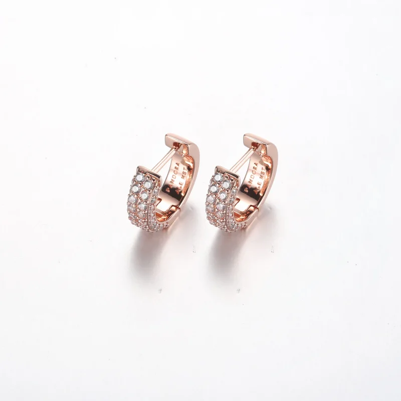(immagine per) Orecchini a cerchio Pandora Timeless Pavé a doppio filo - 282622C01 - Visualizza 2