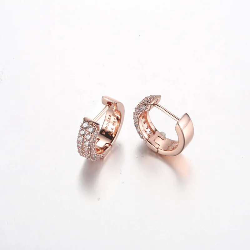 (immagine per) Orecchini a cerchio Pandora Timeless Pavé a doppio filo - 282622C01 - Visualizza 4