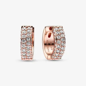 Orecchini a cerchio Pandora Timeless Pavé a doppio filo - 282622C01 (immagine per) Orecchini a cerchio Pandora Timeless Pavé a doppio filo - 282622C01