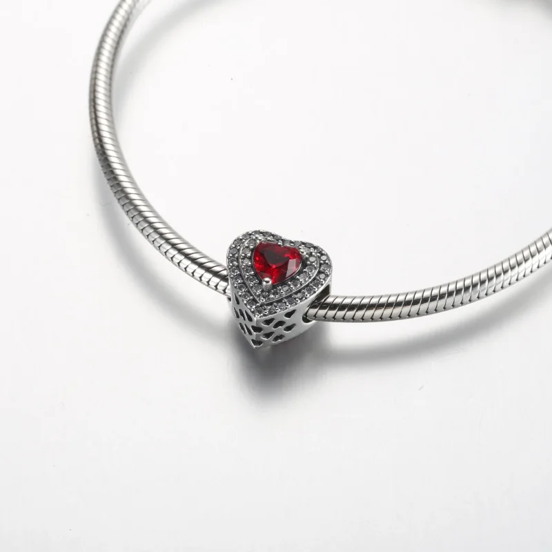 (immagine per) Pandora Charm Cuore Livellato Scintillante - 799218C02 - Visualizza 8
