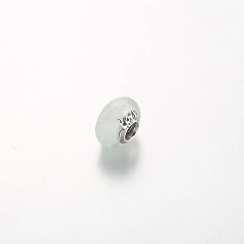 (immagine per) Pandora Charm Murano in Vetro Glitterato Bianco per Mamma e Amore - 792655C00 - Visualizza 2