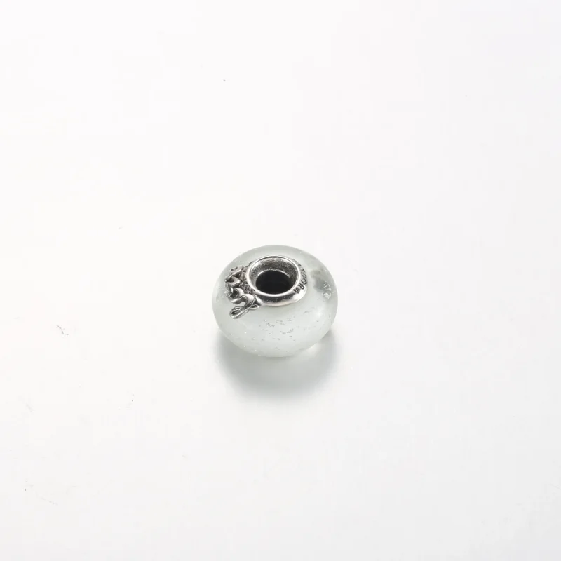 (immagine per) Pandora Charm Murano in Vetro Glitterato Bianco per Mamma e Amore - 792655C00 - Visualizza 4