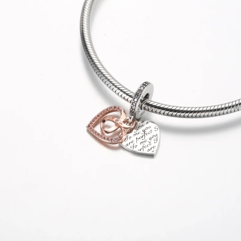 (immagine per) Pandora Ciondolo a doppio pendente a cuore infinito bicolore - 782641C01 - Visualizza 5