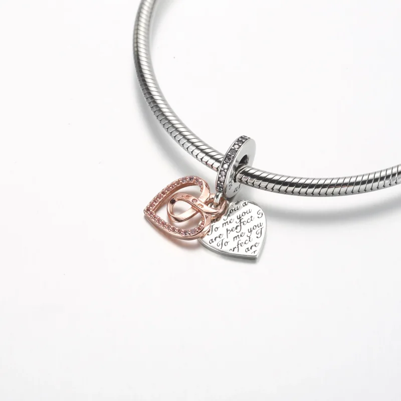 (immagine per) Pandora Ciondolo a doppio pendente a cuore infinito bicolore - 782641C01 - Visualizza 6