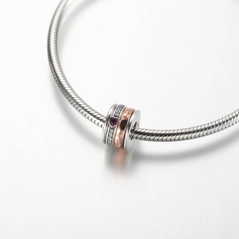 (immagine per) Pandora Ciondolo a forma di cuore con messaggio rotante bicolore - 782639C01 - Visualizza 4