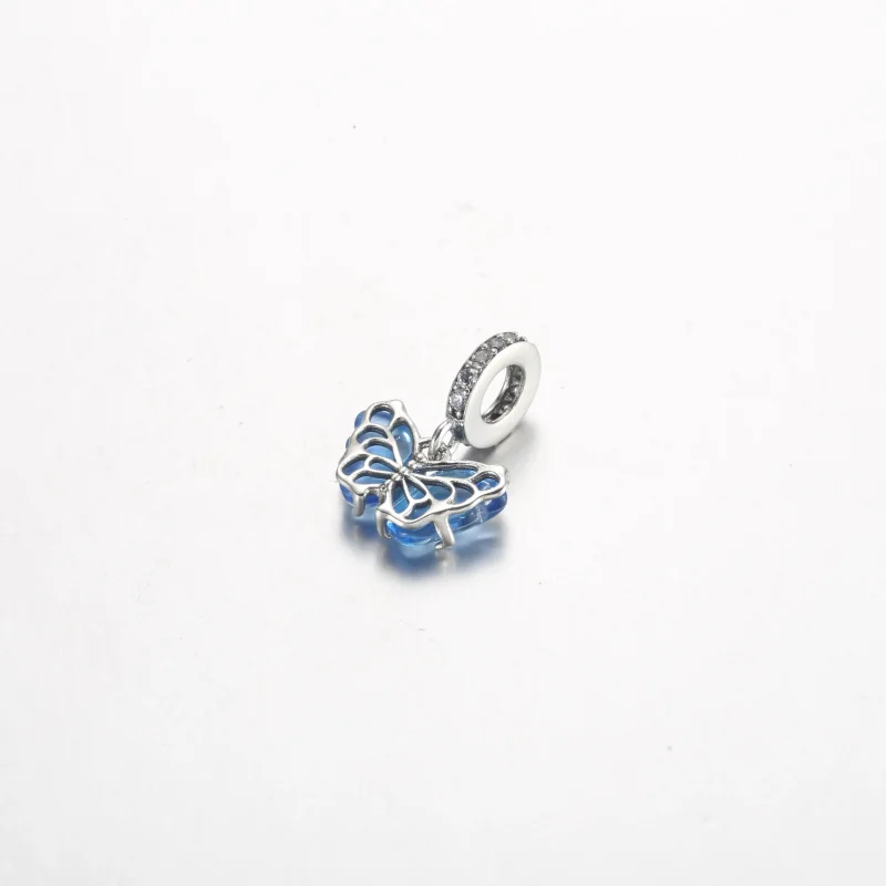 (immagine per) Pandora Farfalla Pendente con Ciondolo di Vetro di Murano Blu - 792698C01 - Visualizza 3