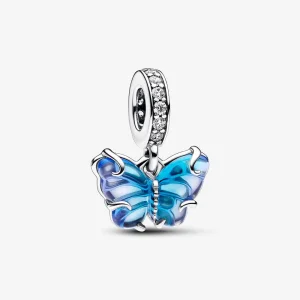(immagine per) Pandora Farfalla Pendente con Ciondolo di Vetro di Murano Blu - 792698C01