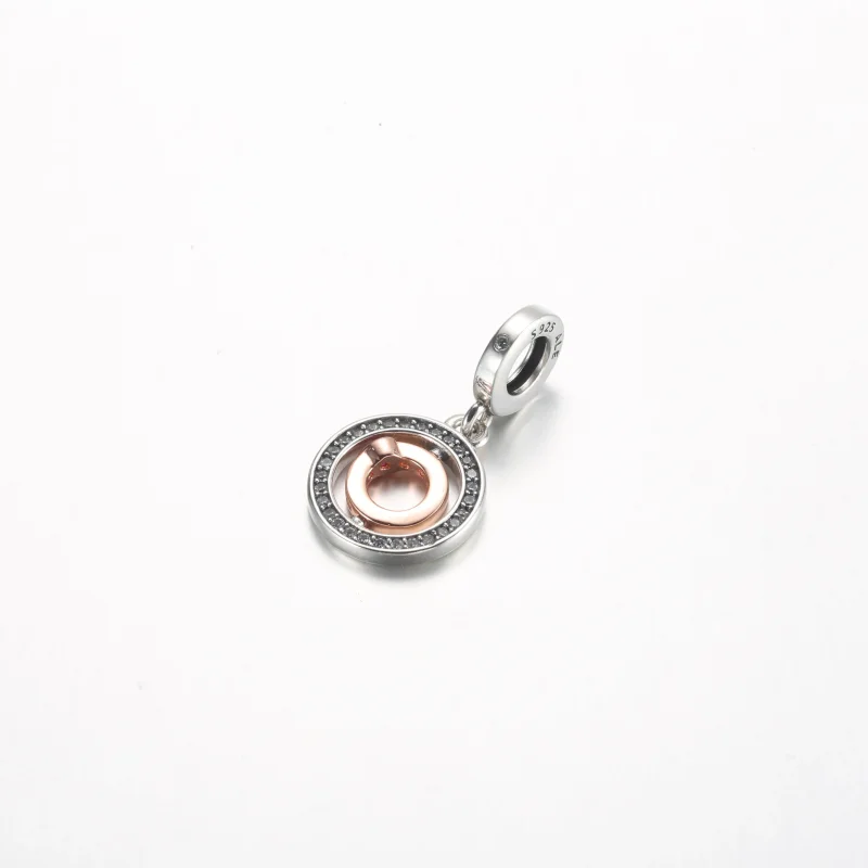 (immagine per) Pandora Love spinning pendente in argento sterling e placcato in oro rosa 14 car - Visualizza 2