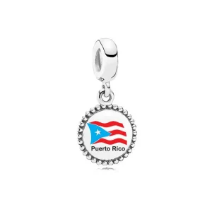 (immagine per) Pandora Puerto Rico Flag Dangle - P-D-3993