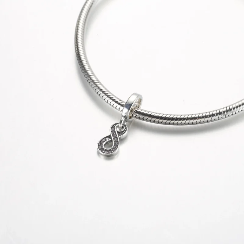 (immagine per) Pandora Sparkling Infinity Dangle Charm - 792766C01 - Visualizza 7