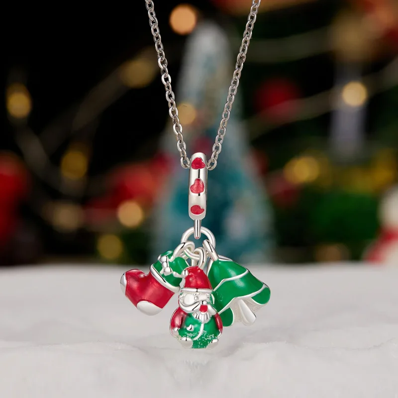 (immagine per) Albero di Natale luminoso stile Pandora, pendente di Babbo Natale e calze - SCC2 - Visualizza 2