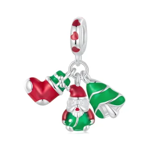 (immagine per) Albero di Natale luminoso stile Pandora, pendente di Babbo Natale e calze - SCC2647