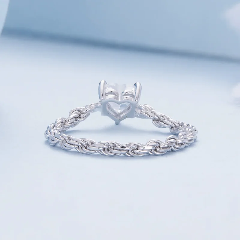 (immagine per) Anello a catena a cuore di stile Pandora - BSR410 - Visualizza 4
