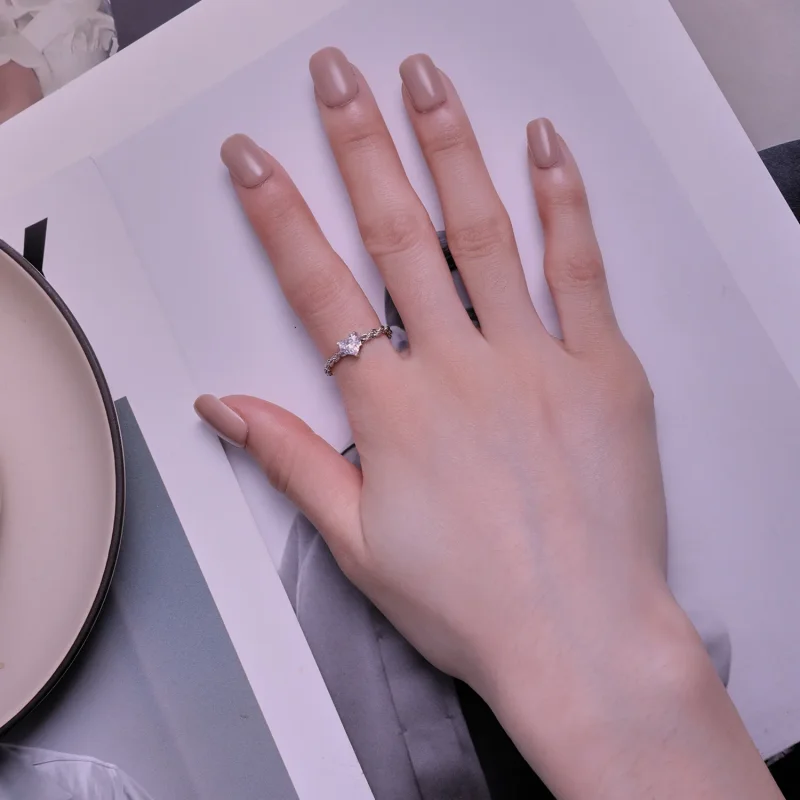 (immagine per) Anello a catena a cuore di stile Pandora - BSR410 - Visualizza 5