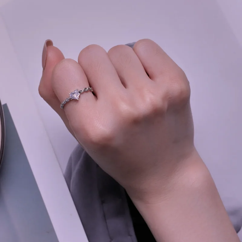 (immagine per) Anello a catena a cuore di stile Pandora - BSR410 - Visualizza 7