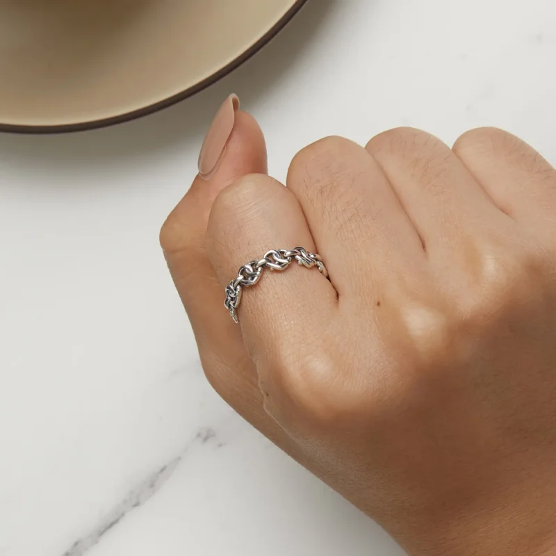 (immagine per) Anello a catena a forma di cuore in stile Pandora - SCR963 - Visualizza 6